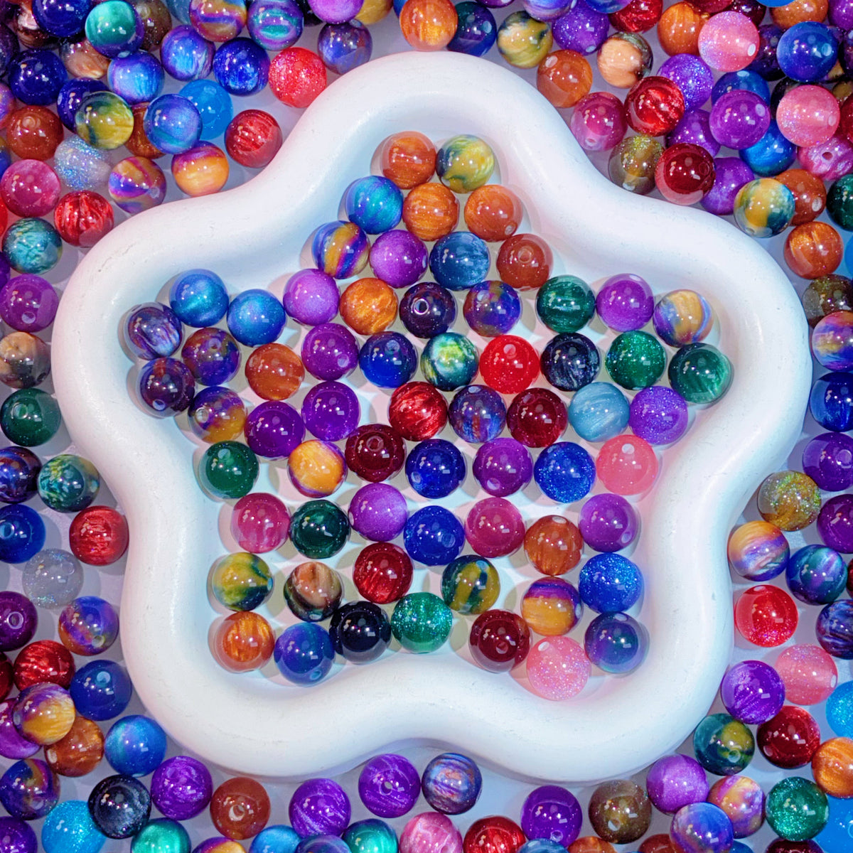 【For Jewelry/Pen】Live Product- 12mm Resin Galaxy Mix