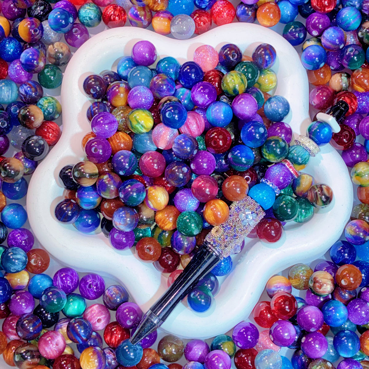【For Jewelry/Pen】Live Product- 12mm Resin Galaxy Mix